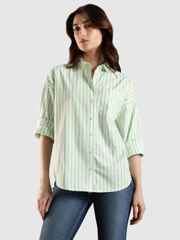 Tommy Hilfiger - Green Stripes Relaxed Fit Shirt