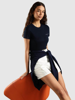 Tommy Hilfiger - Blue Solid Slim Fit T-Shirt