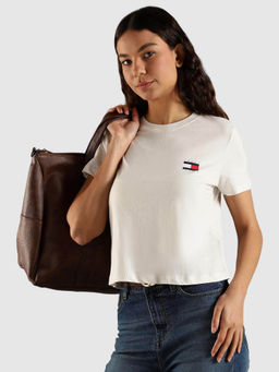 Tommy Hilfiger - White Solid Regular Fit T-Shirt