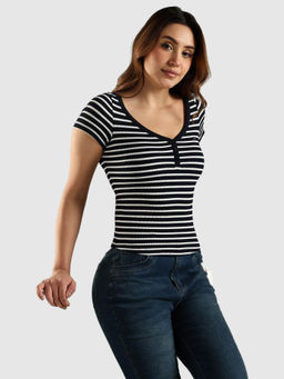 Tommy Hilfiger - Blue Stripes Slim Fit T-Shirt