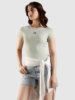 Tommy Hilfiger - Green Solid Slim Fit T-Shirt