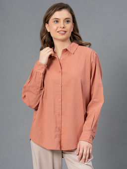 Mode by Red Tape - Orange Solid Regular Fit Shirt