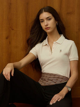 U.S. POLO ASSN. - White Solid Regular Fit Polo T-Shirt