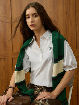 U.S. POLO ASSN. - White Solid Regular Fit Shirt