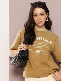 DILLINGER - Brown Printed Oversized Fit T-Shirt