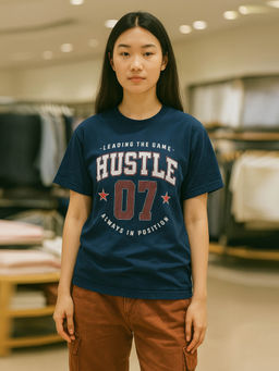 DILLINGER - Blue Printed Oversized Fit T-Shirt