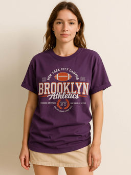 DILLINGER - Lavender Printed Oversized Fit T-Shirt