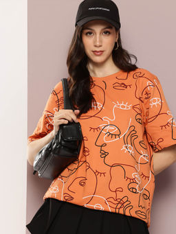 DILLINGER - Cream Printed Oversized Fit T-Shirt