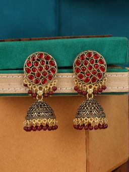 Anika's Creations - Designer Taditional Stone Studded Gold Plated Party Wear Jhumka