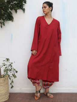 Chidiyaa - Red Bhumi Pure Cotton Kurta