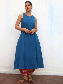 Chidiyaa - Blue Mrisha Pure Cotton Kurta