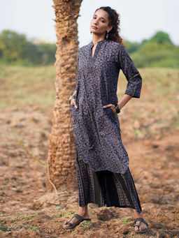 Chidiyaa - Silky Blooms Block Printed Cotton Kurta