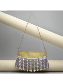 ROCIA - By Regal Lilac Women Pearl Embellished Brocade Clutch