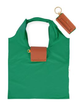 HIE - Women Green Synthetic Solid Tote Bag