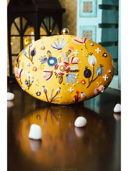 NR by Nidhi Rathi - Yellow Embellished Box Clutch