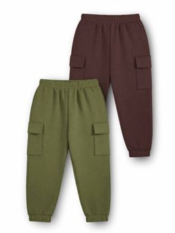 Trampoline - Boys Multi-Colour Cotton Blend Joggers (Pack of 2)