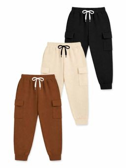 Trampoline - Boys Multi-Colour Cotton Blend Joggers (Pack of 3)