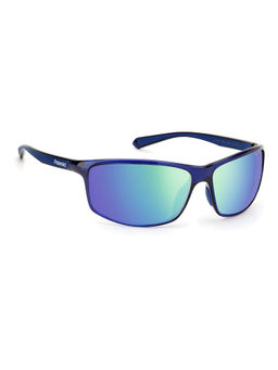 Polaroid - Unisex Blue Rectangle Full Rim Sunglasses (63)