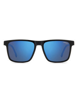 CARRERA - Men Blue Rectangle Half Rim Sunglasses with Clip On (55)