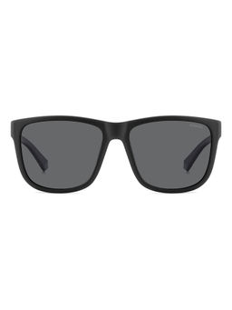 Polaroid - Men Grey Rectangle Full Rim Sunglasses (57)