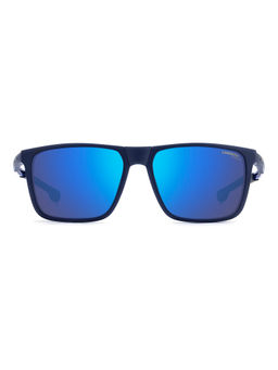 CARRERA - Men Blue Rectangle Half Rim Sunglasses with Clip On (56)