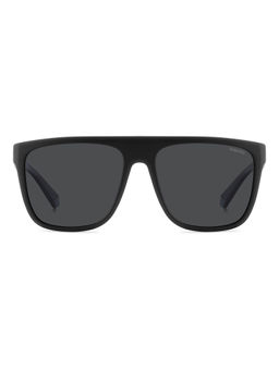 Polaroid - Men Grey Rectangle Full Rim Sunglasses (56)