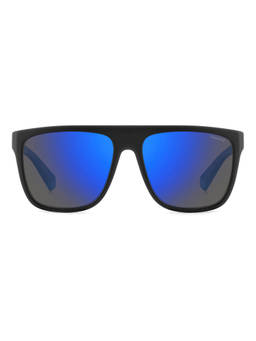 Polaroid - Men Blue Rectangle Full Rim Sunglasses (56)