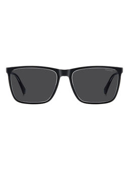 Polaroid - Men Grey Rectangle Full Rim Sunglasses (58)