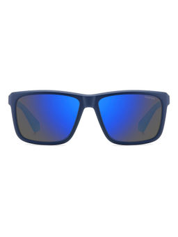 Polaroid - Men Blue Rectangle Full Rim Sunglasses (58)