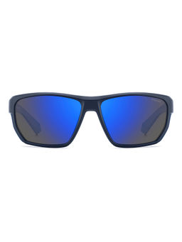 Polaroid - Men Blue Rectangle Full Rim Sunglasses (60)