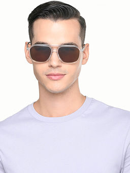 John Jacobs - Unisex Full Polarised Uv Protected Stylish & Premium Square Brown Lens Sunglasses