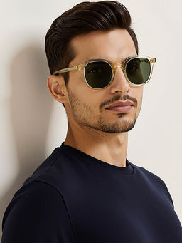 John Jacobs - Unisex Full Polarised Uv Protected Stylish & Premium Square Green Lens Sunglasses
