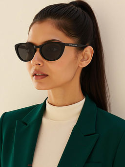 John Jacobs - Women Full Polarised Uv Protected Stylish & Premium Cat Eye Grey Lens Sunglasses