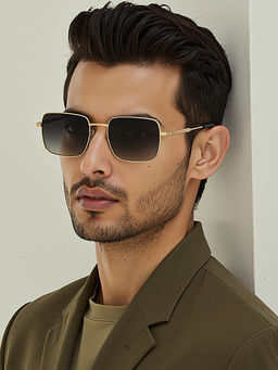 John Jacobs - Unisex Full Polarised Uv Protected Stylish & Premium Square Grey Lens Sunglasses