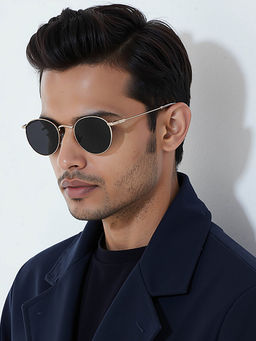 John Jacobs - Unisex Full Polarised Uv Protected Stylish & Premium Round Grey Lens Sunglasses