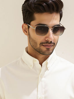 John Jacobs - Unisex Full Polarised Uv Protected Stylish & Premium Square Grey Lens Sunglasses