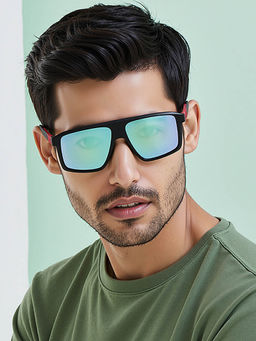 John Jacobs - Unisex Full Uv Protected Stylish & Premium Rectangle Blue Lens Sunglasses