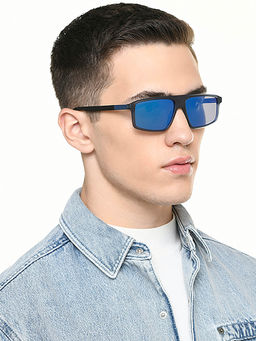 John Jacobs - Unisex Full Uv Protected Stylish & Premium Rectangle Blue Lens Sunglasses