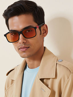 John Jacobs - Unisex Full Uv Protected Stylish & Premium Rectangle Brown Lens Sunglasses