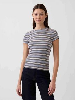 GAP - Women's Horizontal Stripes Print Short Sleeve T-Shirt