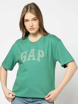 GAP - Women's Green Short Sleeve Crew T-Shirt