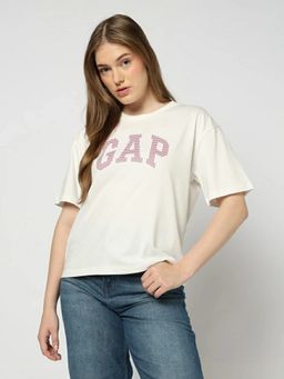 GAP - Women's White Short Sleeve Crew T-Shirt