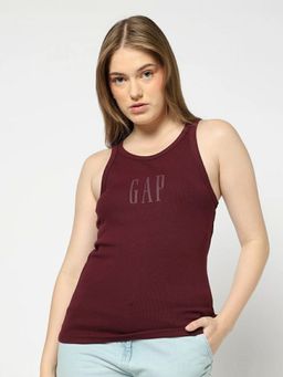 GAP - Women's Maroon Sleeveless Tank Top