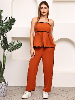 JAKANARY - Women Rust Shoulder Straps Co-Ord Set
