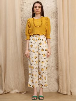 JAKANARY - Women Round-Neck Yoke Co-Ord Set