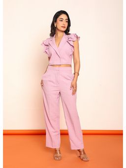 Loveprasha - Women Lavender Textured Co-Ord Set