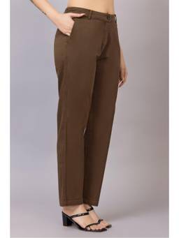 MLADA - Women Brown Straight Fit Trouser