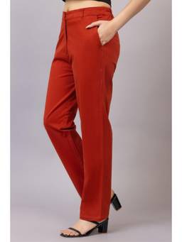 MLADA - Women Rust Straight Fit Trouser