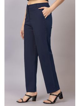 MLADA - Women Navy Blue Straight Fit Trouser