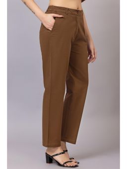 MLADA - Women Brown Straight Fit Trouser